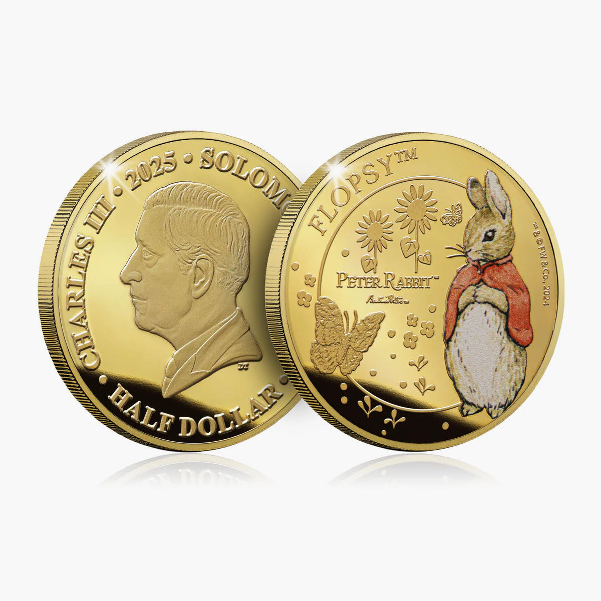 Collection complète de pièces de monnaie Pierre Lapin de Whiskers and Tales