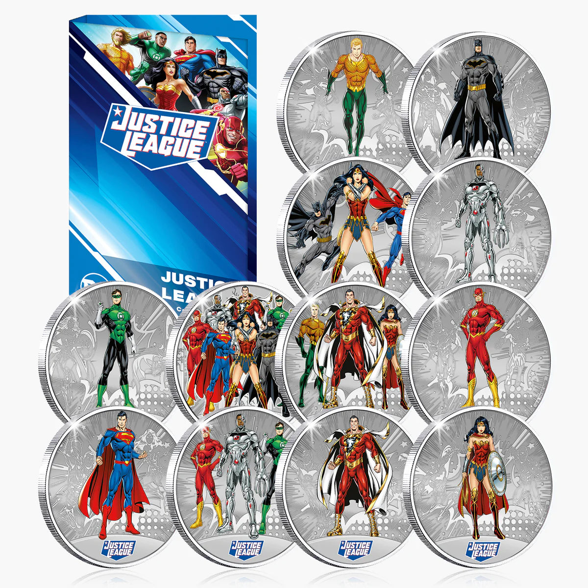 Collection Justice League plaquée argent .999 de DC Comics