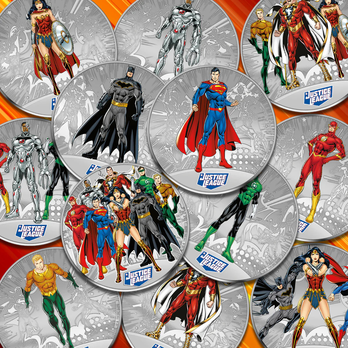 Collection Justice League plaquée argent .999 de DC Comics