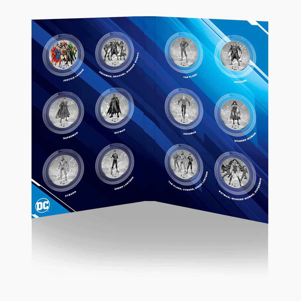 Collection Justice League plaquée argent .999 de DC Comics