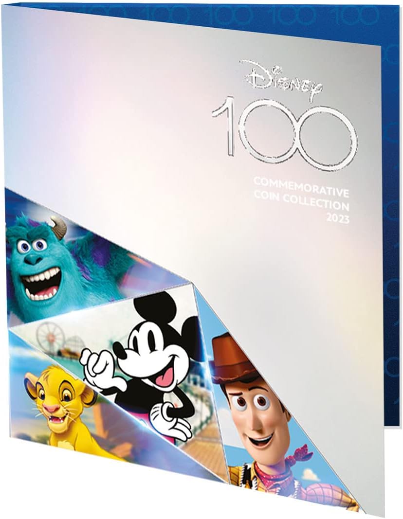 Coffret annuel de 6 pièces pour le 100e anniversaire de Disney 2023, brillant non circulé, 50p, 2 £, 5 £