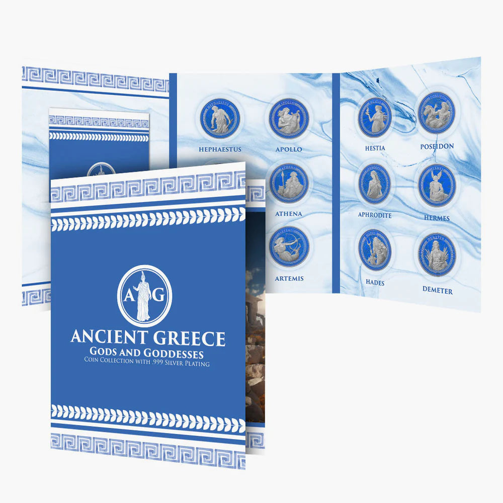 Collection de pièces de monnaie des dieux et déesses de la Grèce antique