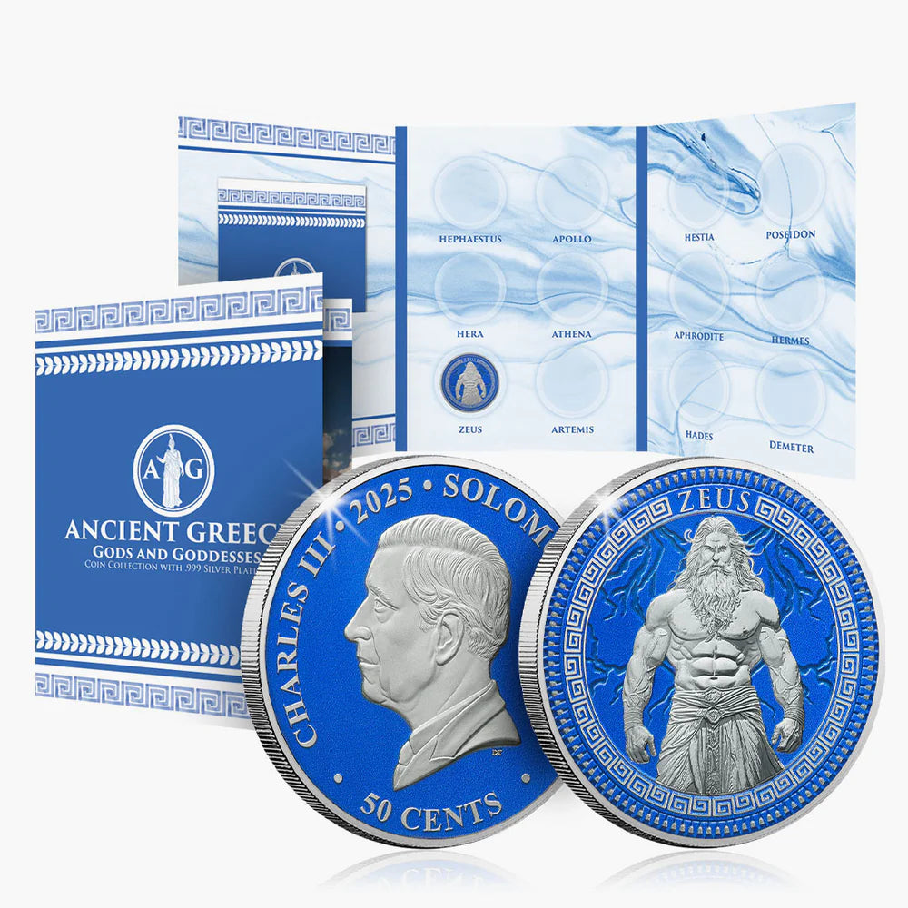 Collection de pièces de monnaie des dieux et déesses de la Grèce antique