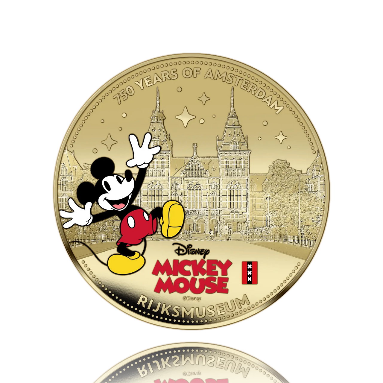750 ans d'Amsterdam – Mickey Mouse – Coffret exclusif de pièces plaquées or